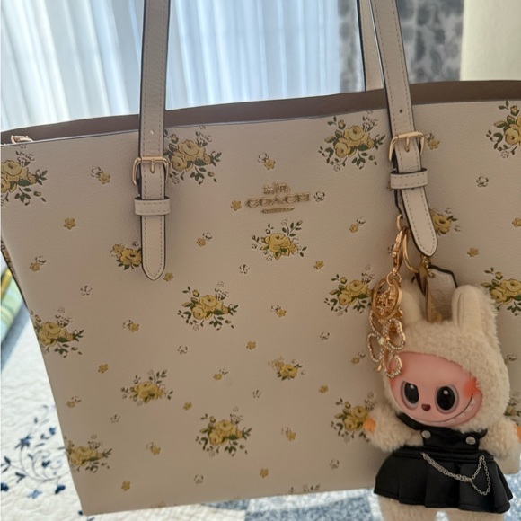Coach Yellow Floral Cream Tote - Picture 11 of 15